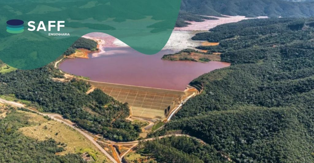 Fotografia aérea de uma barragem - percolação